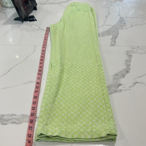 Zara Gingham High waist Straight Leg Lime Green. Size S (536) - Picture 7 of 13